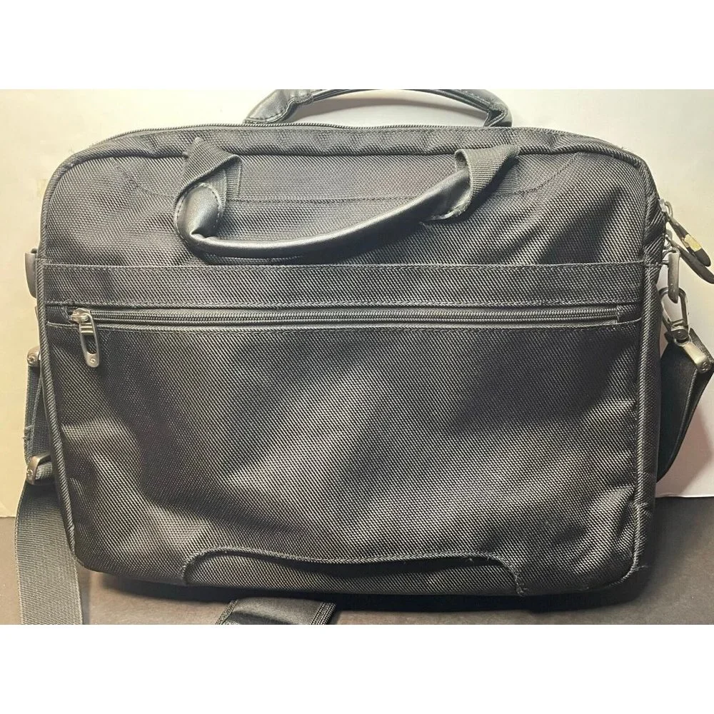 Samsonite padded laptop bag briefcase messenger shoulder strap black 16